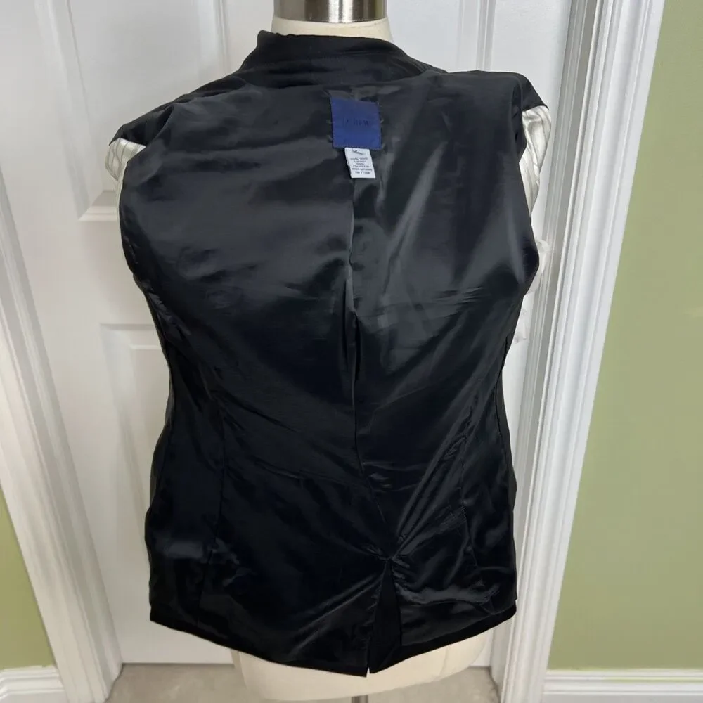 J. Crew Super 120s Blazer Womens Size 4 Black 100% Wool Lined Two Button Jacket